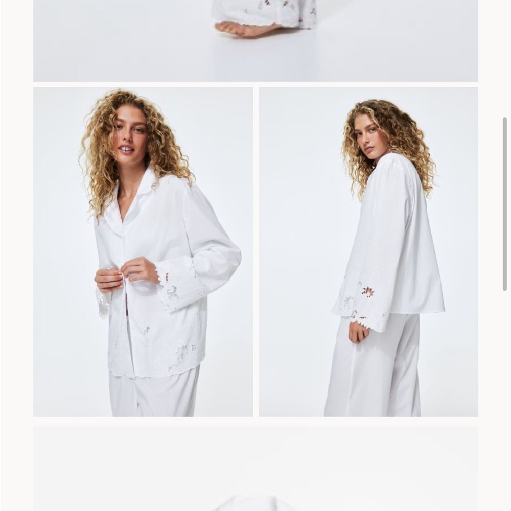 Pajamas with Eyelet Embroidery